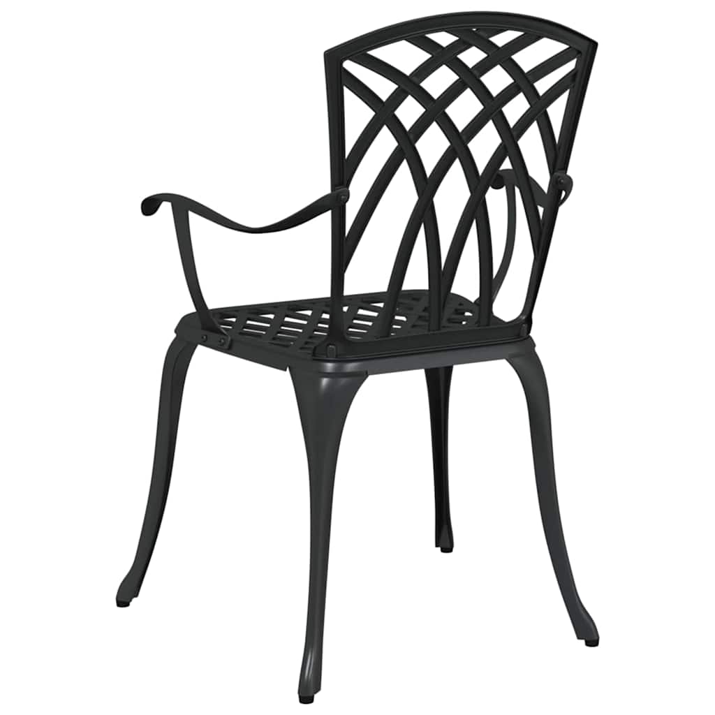 vidaXL Garden Chair 2 pcs Black 53 x 51 x 88.5cm Aluminium