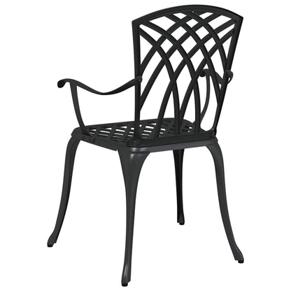 vidaXL Garden Chair 2 pcs Black 53 x 51 x 88.5cm Aluminium