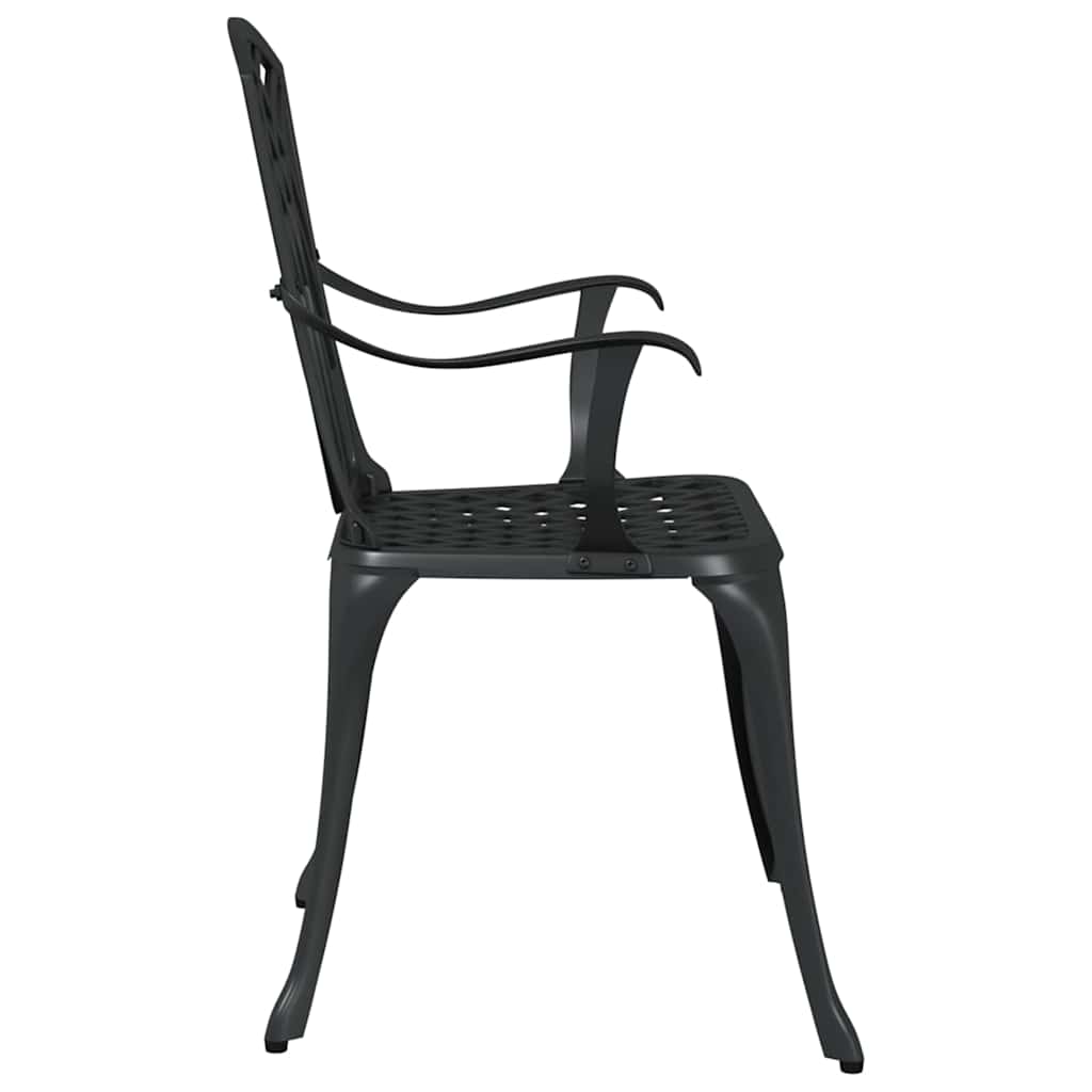 vidaXL Garden Chair 2 pcs Black 53 x 51 x 88.5cm Aluminium