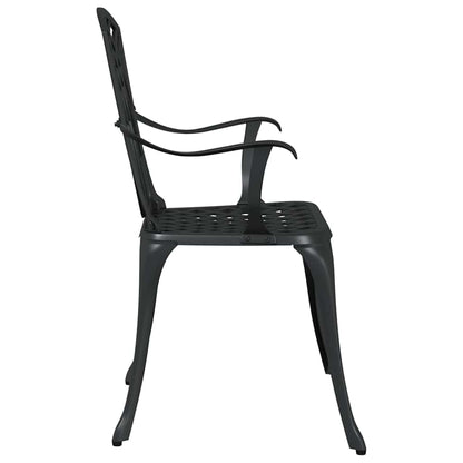 vidaXL Garden Chair 2 pcs Black 53 x 51 x 88.5cm Aluminium