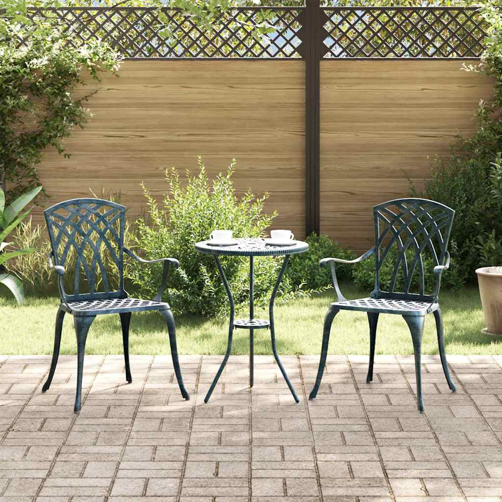 vidaXL Garden Chair 2 pcs Green 53 x 51 x 88.5cm Aluminium