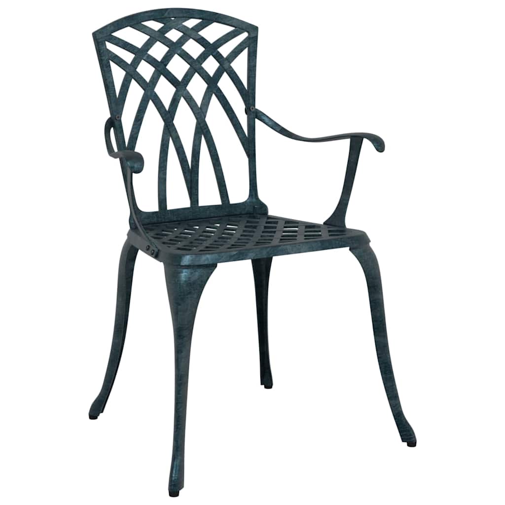 vidaXL Garden Chair 2 pcs Green 53 x 51 x 88.5cm Aluminium