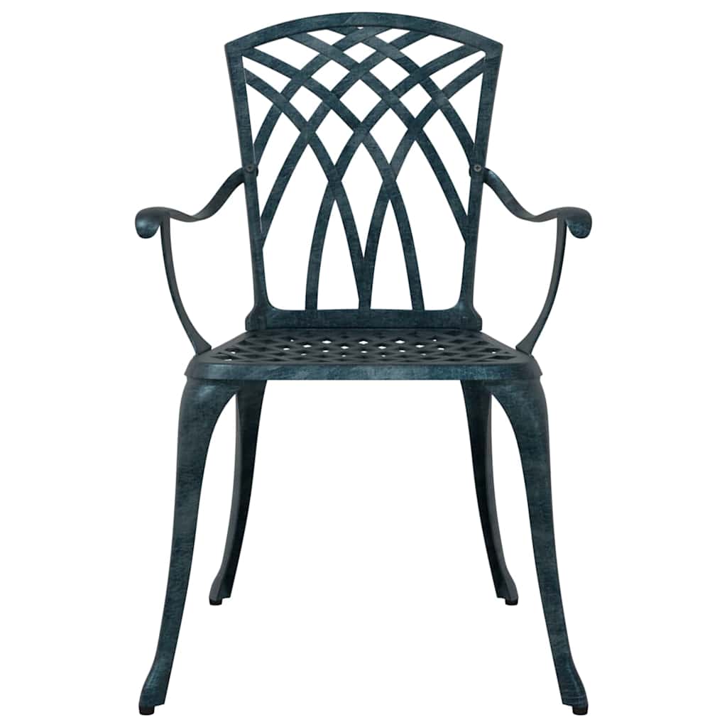 vidaXL Garden Chair 2 pcs Green 53 x 51 x 88.5cm Aluminium