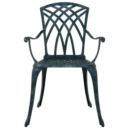 vidaXL Garden Chair 2 pcs Green 53 x 51 x 88.5cm Aluminium
