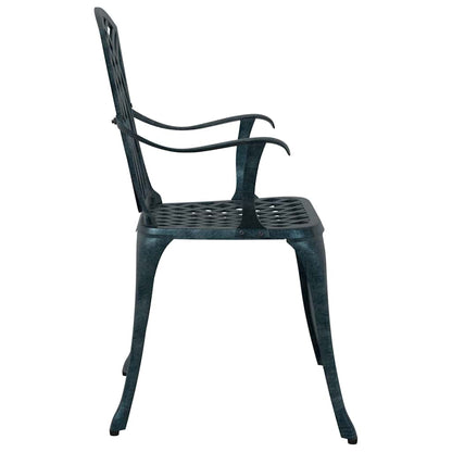 vidaXL Garden Chair 2 pcs Green 53 x 51 x 88.5cm Aluminium