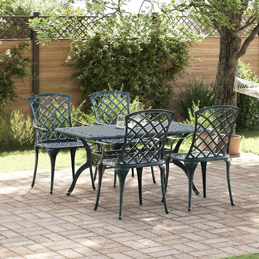 vidaXL Garden Chair 4 pcs Green Aluminium