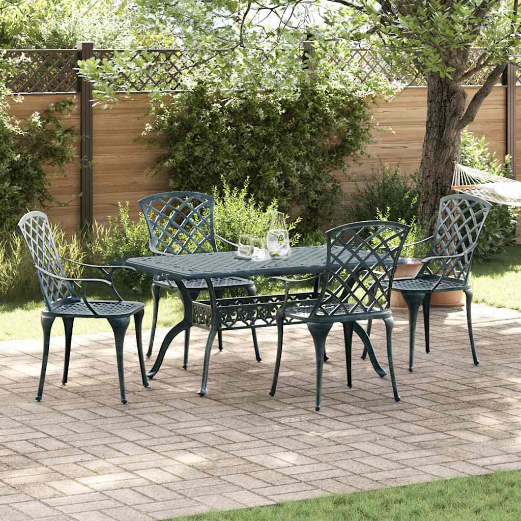 vidaXL Garden Chair 4 pcs Green 61 x 60.5 x 93cm Aluminium