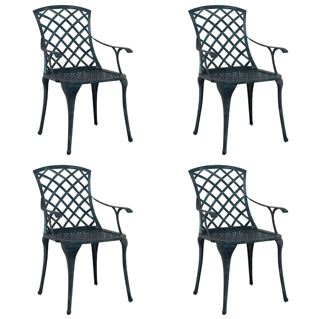 vidaXL Garden Chair 4 pcs Green 61 x 60.5 x 93cm Aluminium