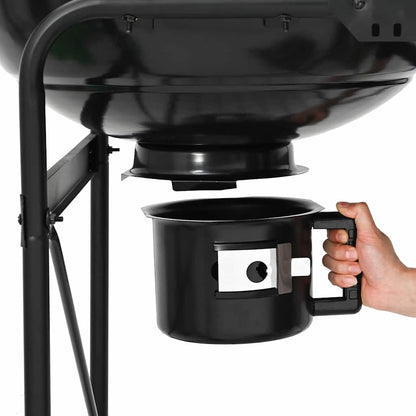 vidaXL Outdoor Grill with Wheel Black 96 x 72 x 113 cm Metal