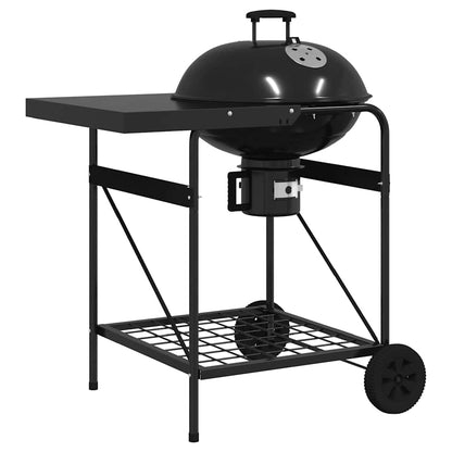 vidaXL Outdoor Grill with Wheel Black 96 x 72 x 113 cm Metal