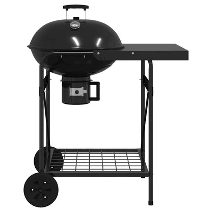 vidaXL Outdoor Grill with Wheel Black 96 x 72 x 113 cm Metal
