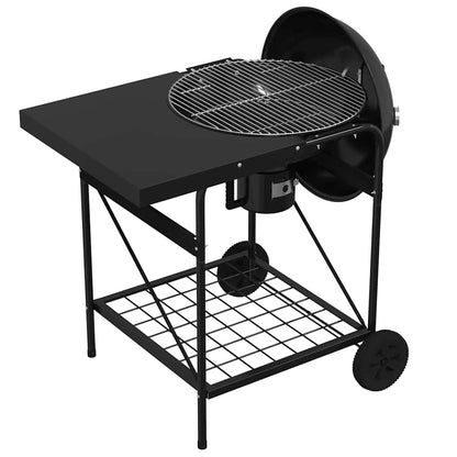 vidaXL Outdoor Grill with Wheel Black 96 x 72 x 113 cm Metal