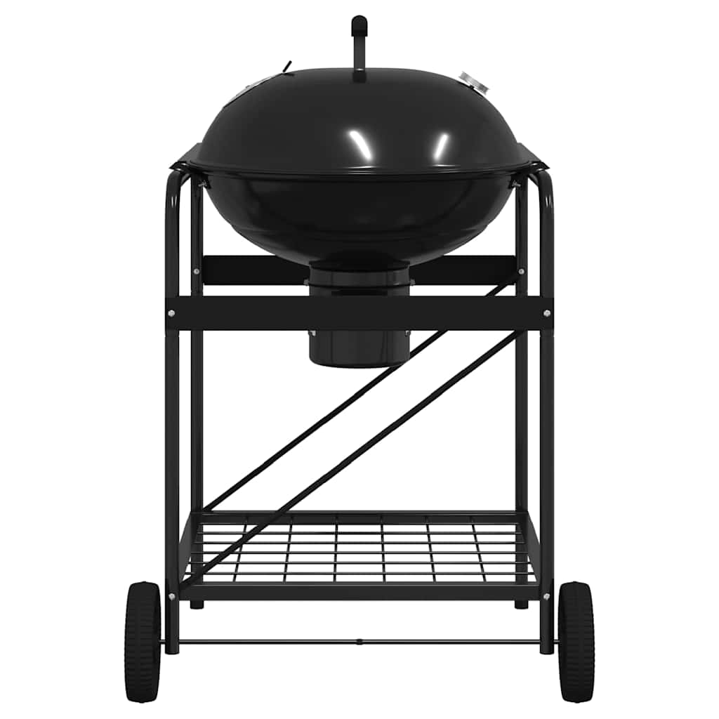 vidaXL Outdoor Grill with Wheel Black 96 x 72 x 113 cm Metal