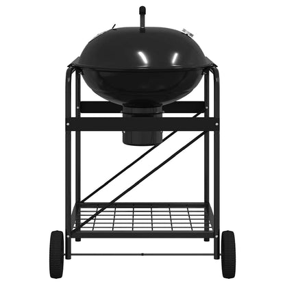 vidaXL Outdoor Grill with Wheel Black 96 x 72 x 113 cm Metal