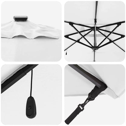 vidaXL Umbrella Sand 286 x 284 x 270 cm Aluminium and Polyester
