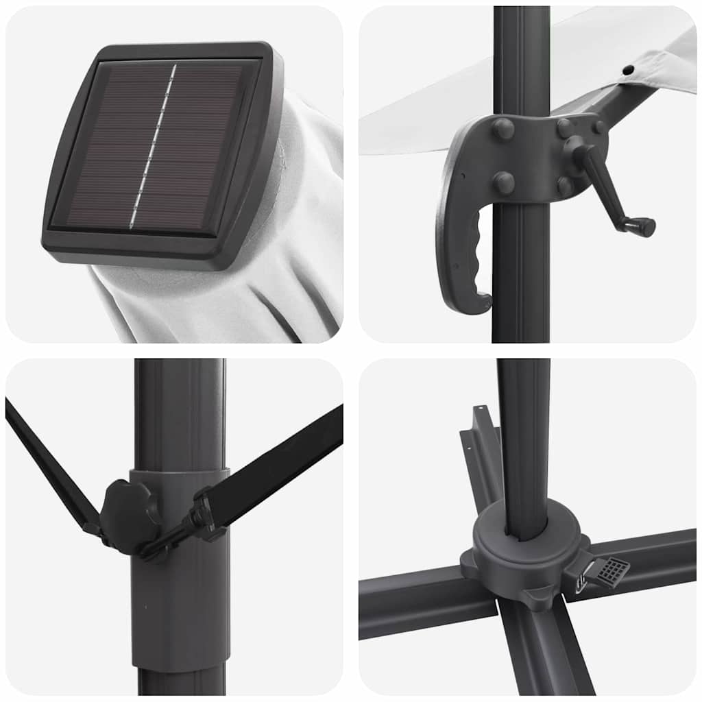 vidaXL Umbrella Sand 286 x 284 x 270 cm Aluminium and Polyester