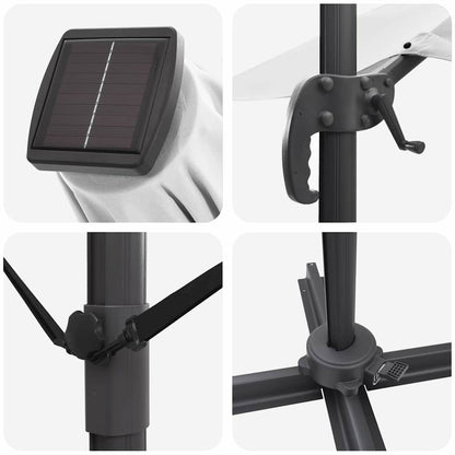 vidaXL Umbrella Sand 286 x 284 x 270 cm Aluminium and Polyester