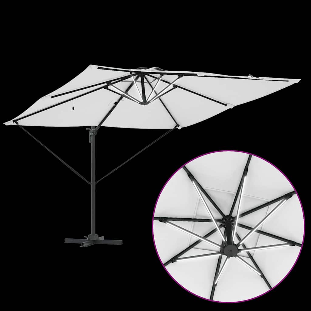 vidaXL Umbrella Sand 286 x 284 x 270 cm Aluminium and Polyester