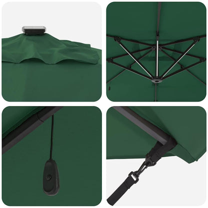 vidaXL Umbrella Green 286 x 284 x 270 cm Aluminium and Polyester