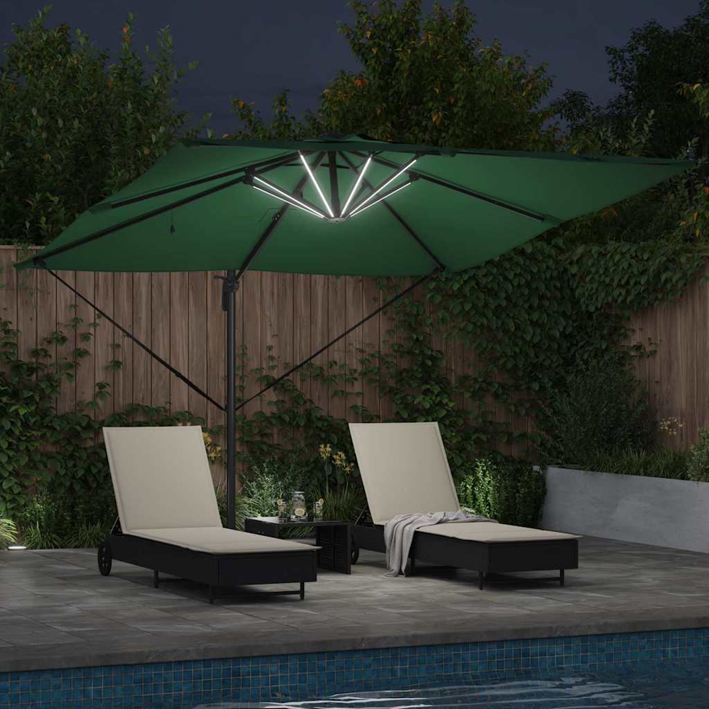 vidaXL Umbrella Green 286 x 284 x 270 cm Aluminium and Polyester
