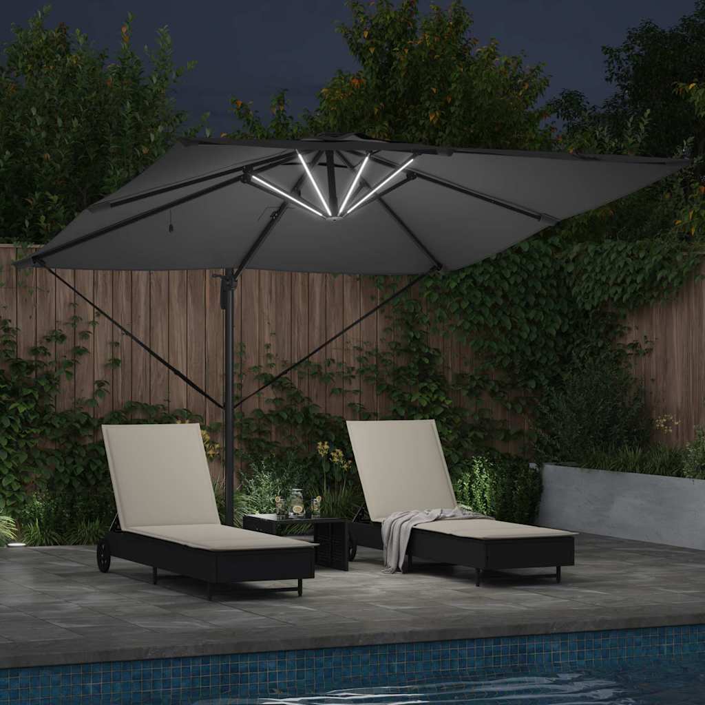 vidaXL Umbrella Antraciet 286 x 284 x 270 cm Aluminium and Polyester
