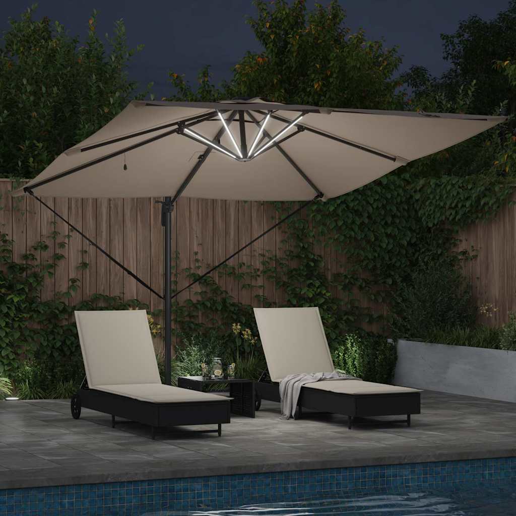 vidaXL Umbrella Taupe 286 x 284 x 270 cm Aluminium and Polyester