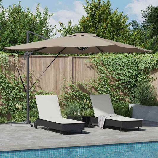 vidaXL Umbrella Taupe 286 x 284 x 270 cm Aluminium and Polyester