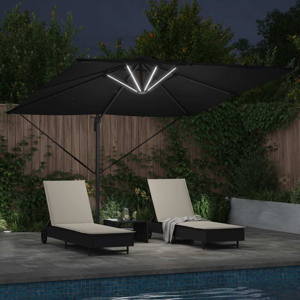 vidaXL Umbrella Black 286 x 284 x 270 cm Aluminium and Polyester