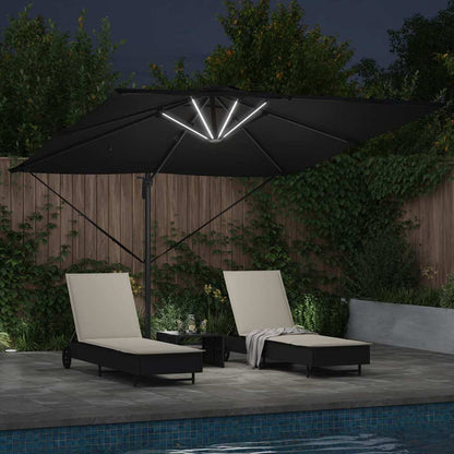 vidaXL Umbrella Black 286 x 284 x 270 cm Aluminium and Polyester