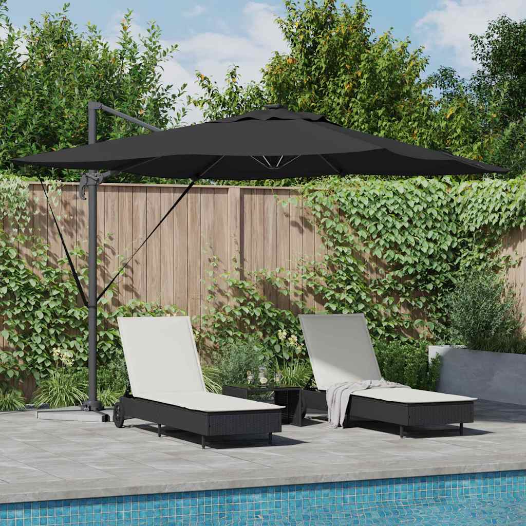 vidaXL Umbrella Black 286 x 284 x 270 cm Aluminium and Polyester