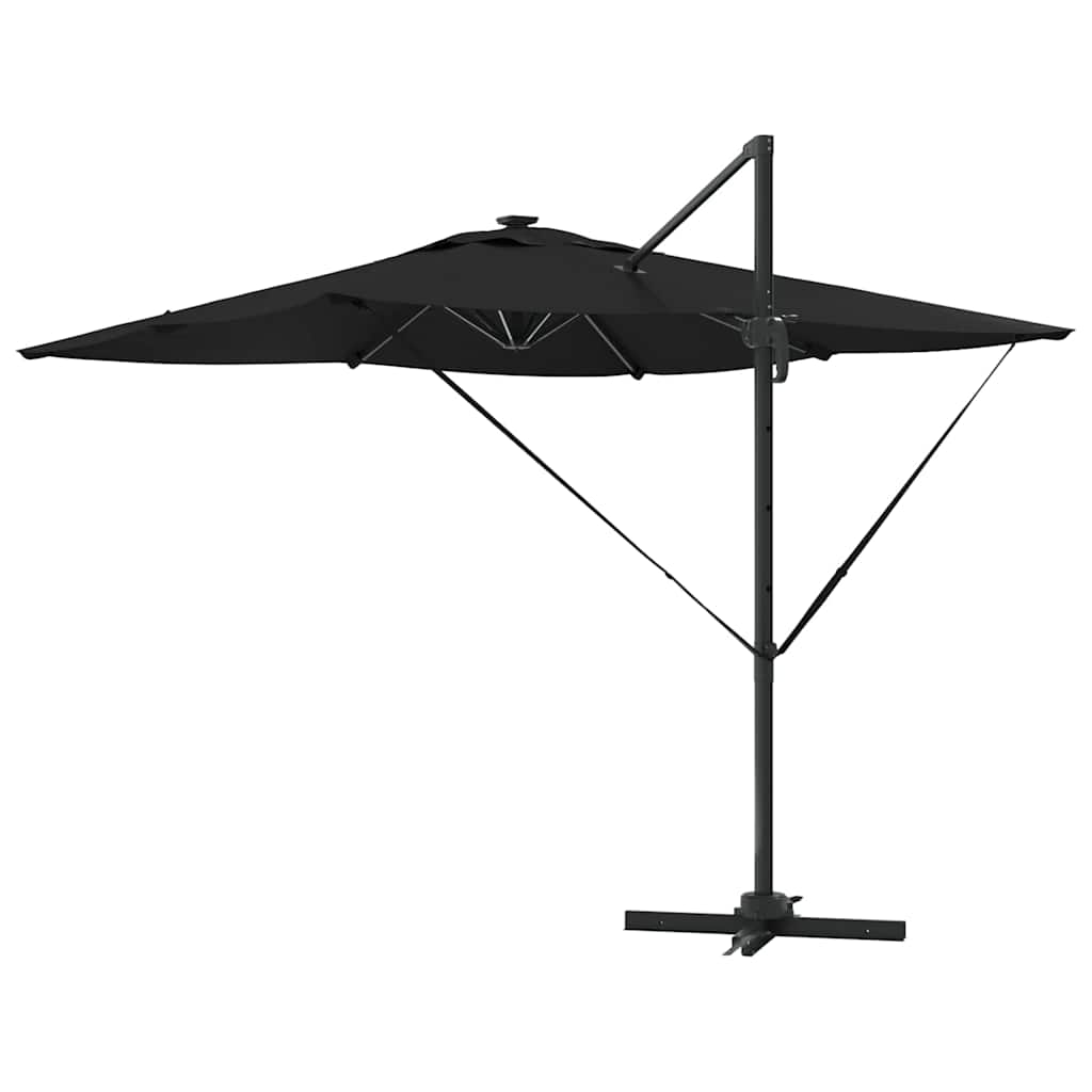 vidaXL Umbrella Black 286 x 284 x 270 cm Aluminium and Polyester