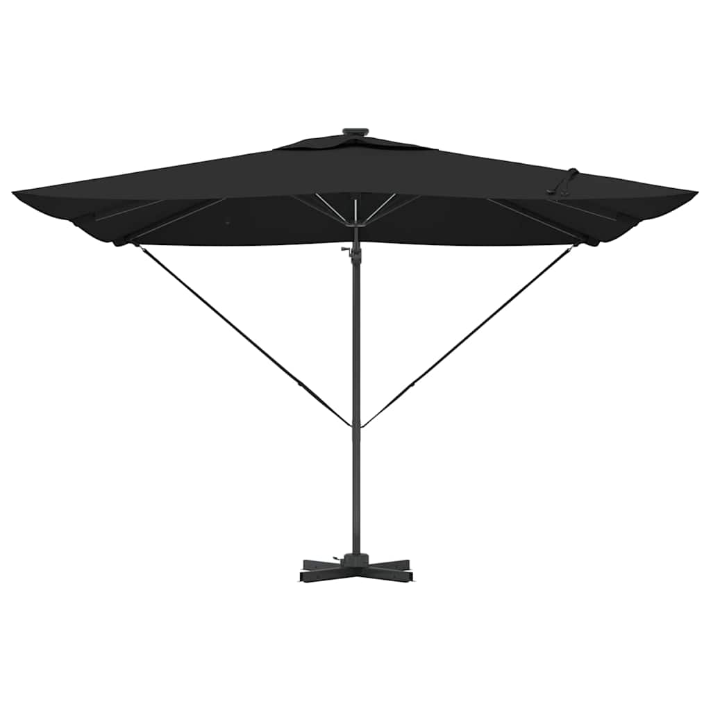 vidaXL Umbrella Black 286 x 284 x 270 cm Aluminium and Polyester