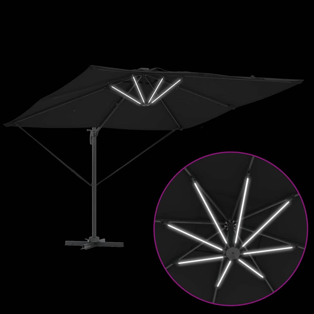 vidaXL Umbrella Black 286 x 284 x 270 cm Aluminium and Polyester