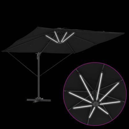 vidaXL Umbrella Black 286 x 284 x 270 cm Aluminium and Polyester