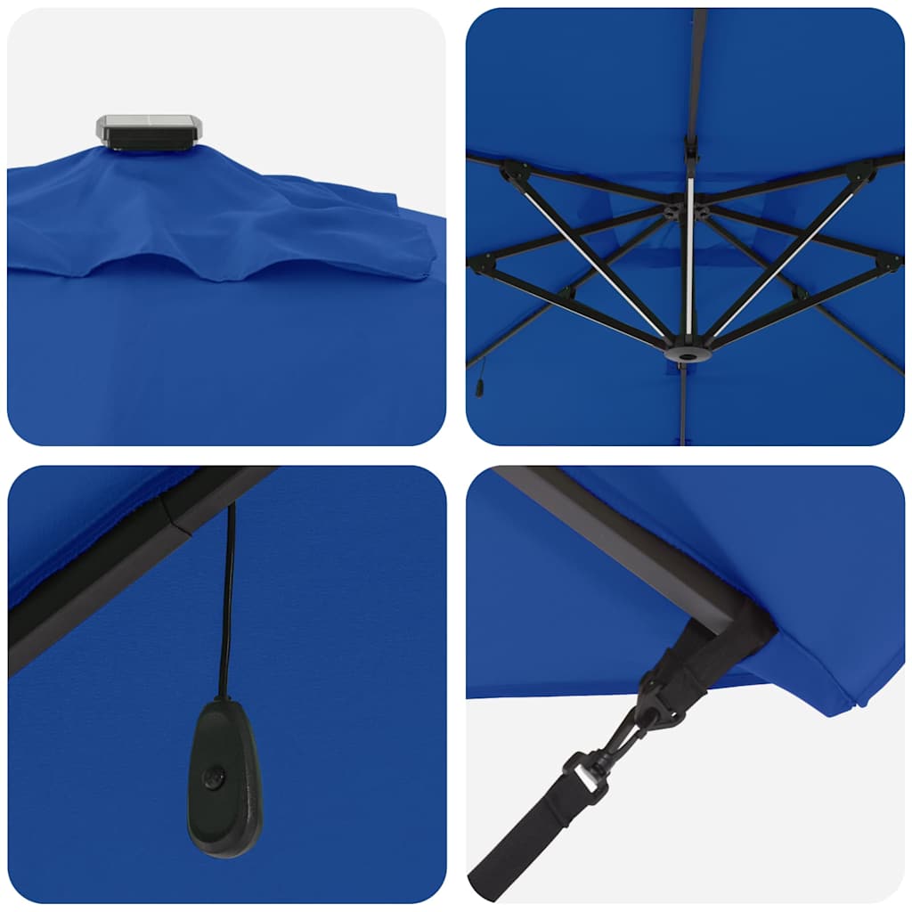 vidaXL Umbrella Azure Blue 286 x 284 x 270 cm Aluminium and Polyester