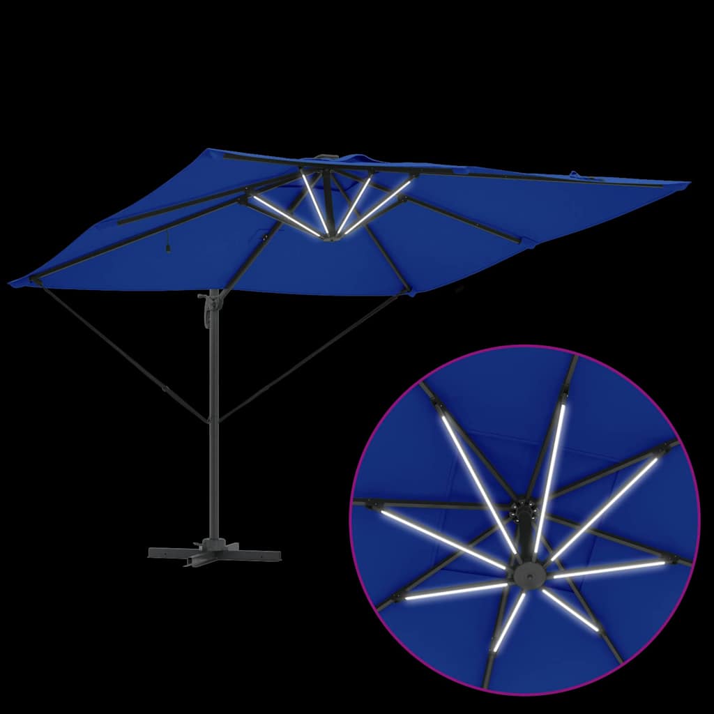vidaXL Umbrella Azure Blue 286 x 284 x 270 cm Aluminium and Polyester