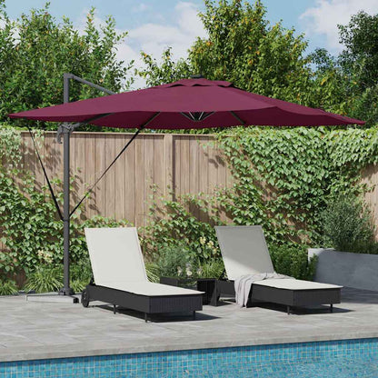 vidaXL Umbrella with LED Strip Lights Bordeaux Red 286 x 284 x 270 cm