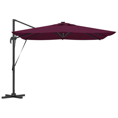 vidaXL Umbrella with LED Strip Lights Bordeaux Red 286 x 284 x 270 cm