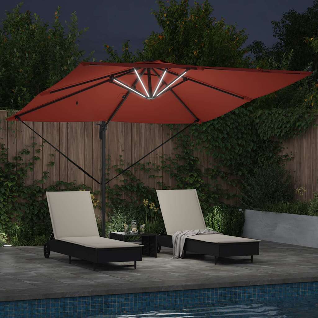 vidaXL Umbrella Terracotta 286 x 284 x 270 cm Aluminium and Polyester