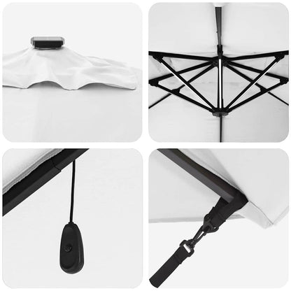 vidaXL Umbrella Manual Sand 352 x 251 x 265 cm Polyester and Aluminium