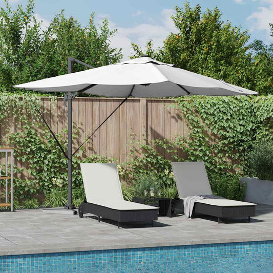 vidaXL Umbrella Manual Sand 352 x 251 x 265 cm Polyester and Aluminium