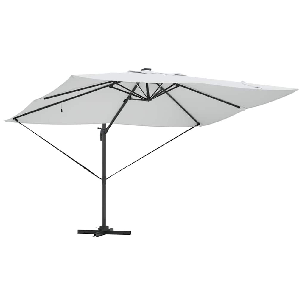 vidaXL Umbrella Manual Sand 352 x 251 x 265 cm Polyester and Aluminium