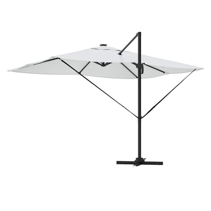 vidaXL Umbrella Manual Sand 352 x 251 x 265 cm Polyester and Aluminium