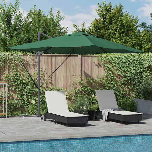 vidaXL Umbrella Green 352 x 251 x 265 cm Polyester and Aluminium