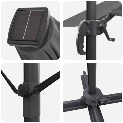 vidaXL Umbrella Anthracite 352 x 251 x 265 cm Polyester and Aluminium