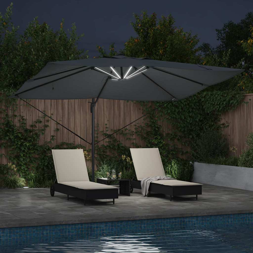 vidaXL Umbrella Anthracite 352 x 251 x 265 cm Polyester and Aluminium