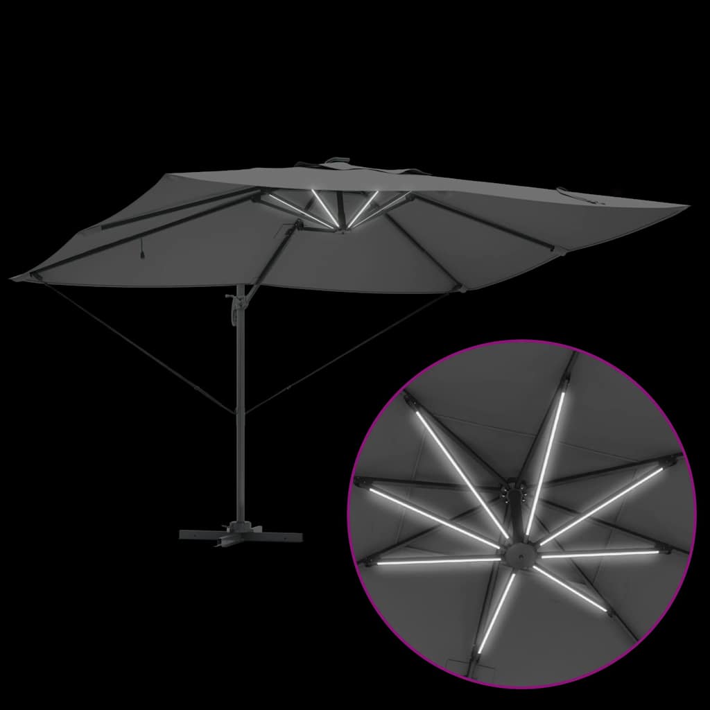 vidaXL Umbrella Anthracite 352 x 251 x 265 cm Polyester and Aluminium