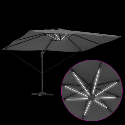 vidaXL Umbrella Anthracite 352 x 251 x 265 cm Polyester and Aluminium