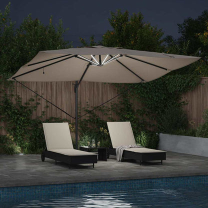 vidaXL Umbrella Taupe 352 x 251 x 265 cm Polyester and Aluminium