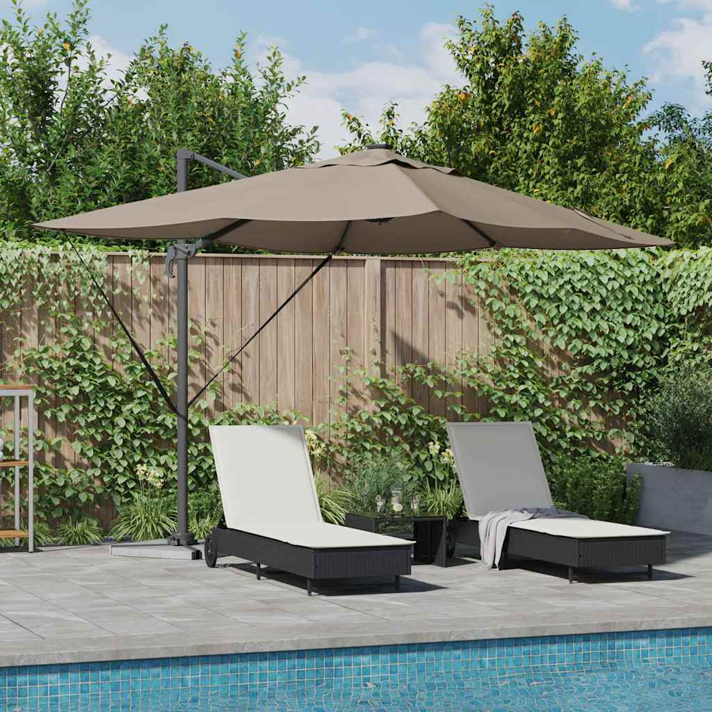 vidaXL Umbrella Taupe 352 x 251 x 265 cm Polyester and Aluminium
